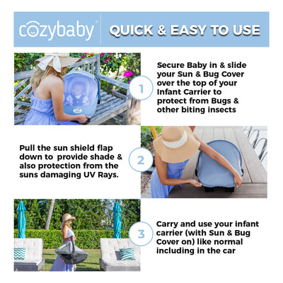 Cozy Baby’s COMBO PACK – a Sun & Bug Cover PLUS a Lightweight Summer Cozy Cover